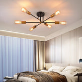 Modern ceiling light fixture in a bedroom setting